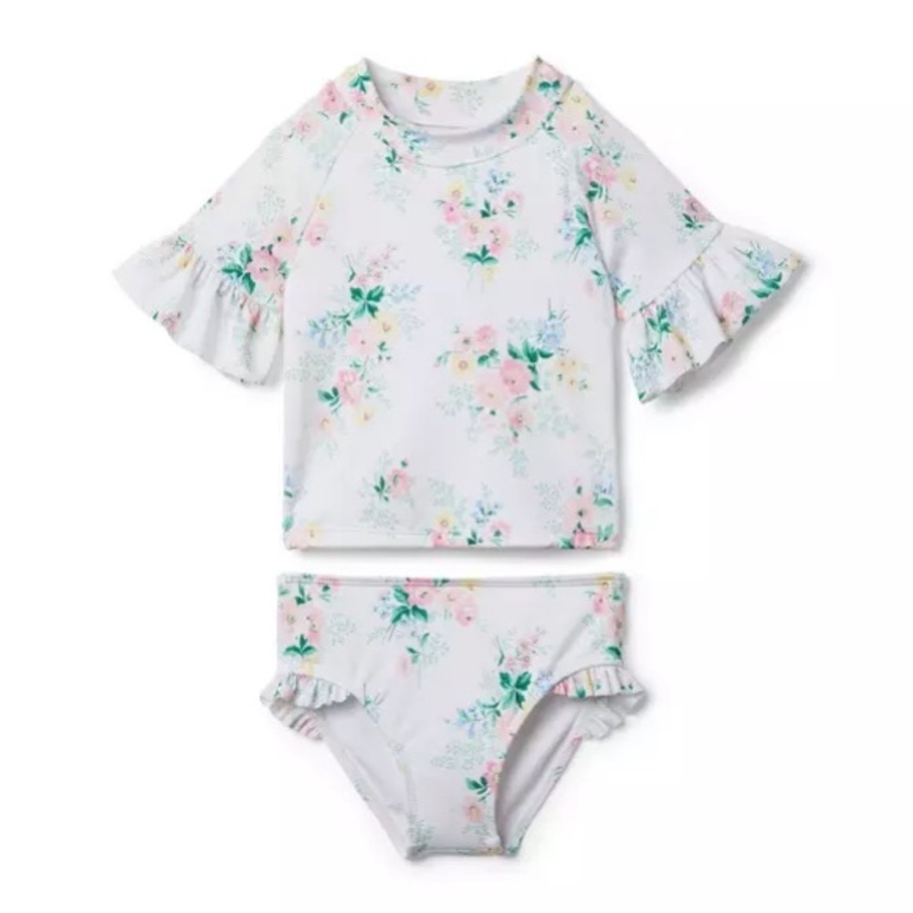 Janie and Jack White Floral Swimwear
